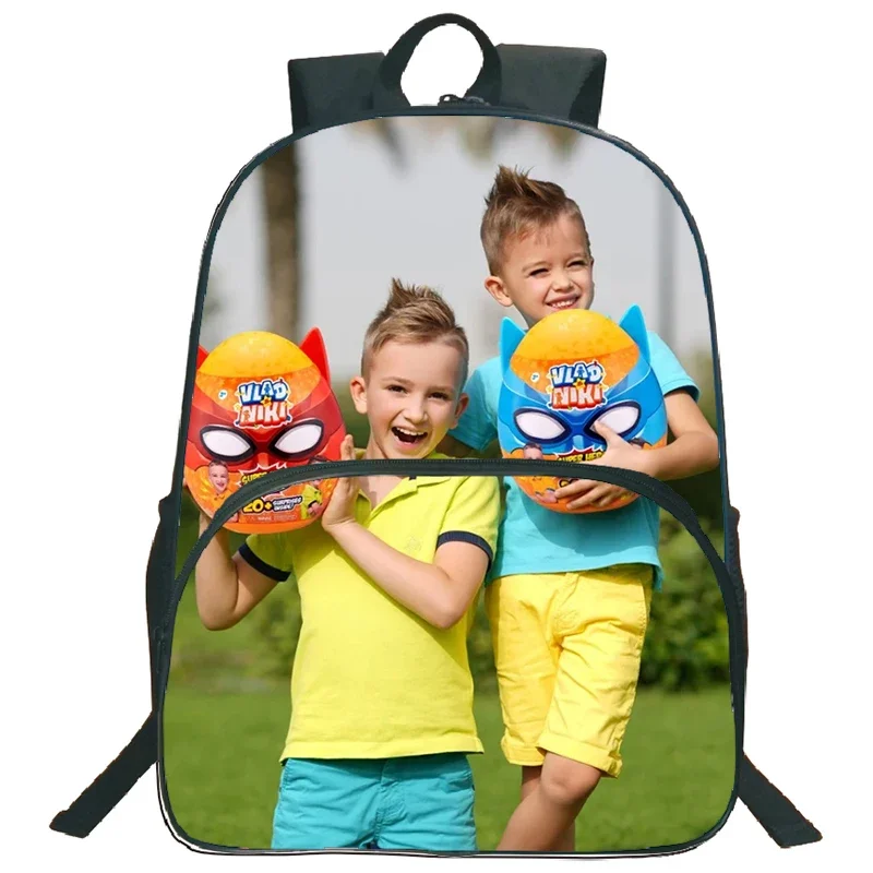 Funny Brothers Vlad And Niki Printing Backpack Waterproof Rucksack Laptop Daypack Boys Large Capacity School Bags Travel Bookbag