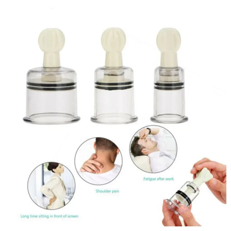 4 Size Rotating Handle Vacuum Body Massage Cans Suction Enhancer Anti Cellulite Acupuncture Vacuum Cupping Cups Nipple Enlarger