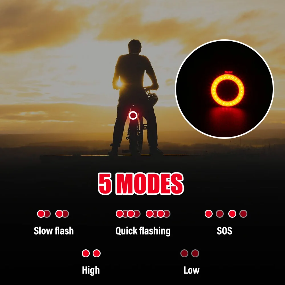 Night Ride Bicycle Taillight Bicycle Light Charging Mountain Lights Road Bike Ride Creative Taillight Equipment image 4