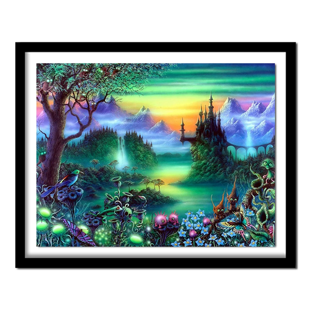 DIY Diamond Painting Cross Stitch Scenery Decorative Needlework Diamond Embroidery Diamond  Full Square