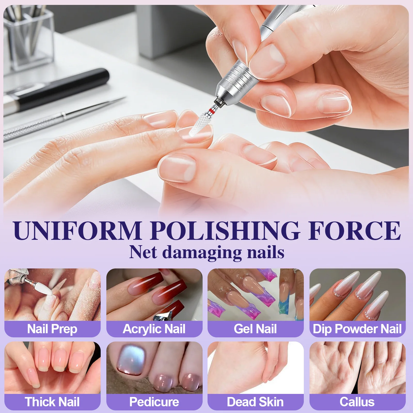 1개 세라믹 네일 드릴 비트, 불꽃 모양 커터, 매니큐어용 전동 페디큐어 네일 비트, 젤 폴리쉬 제거용 파일, 버 네일 액세서리