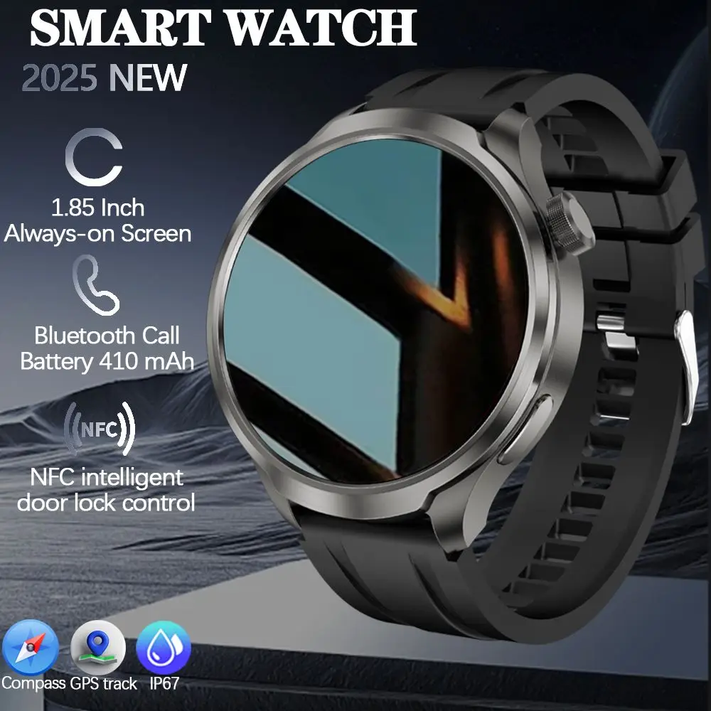 2025 New Smart Watch Men 1.85 Inch Compass 410 mAh Large Battery GPS Motion Track Bluetooth Call Health monitoring Smartwatches