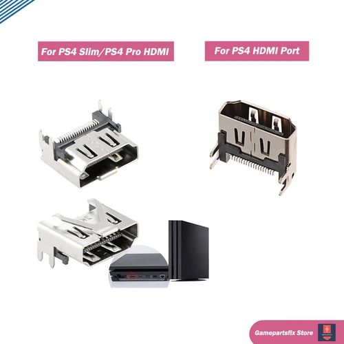 5 uds puerto HDMI para PS4 Slim PS4 Pro conector de interfaz de puerto HDMI para piezas de repuesto PS4 conector HDMI puerto de pantalla