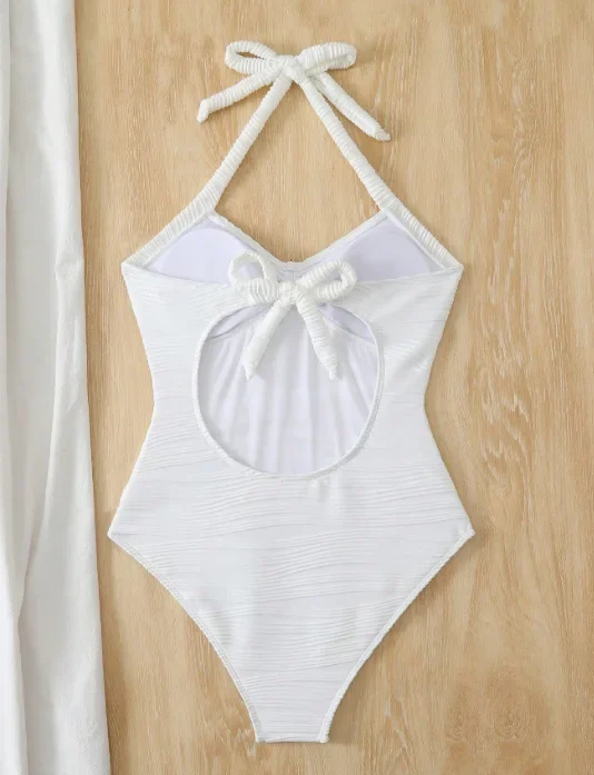 Vintage White One Piece Swimsuit 2026 Women Starfish Ornament Pleate Tummy Control Swimwear Beach Holiday Bathing Suit