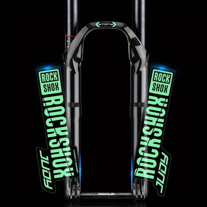 Pacote com 2 Adesivos RockShox Judy para Garfo de Bicicleta de Montanha, Decalques de Vinil à Prova d'Água, Adesivos Decorativos para Garfo Frontal de MTB