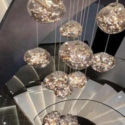 Modern home decoration crystal chandelier, stair Pendant lamp, living room Pendant lights, interior lighting