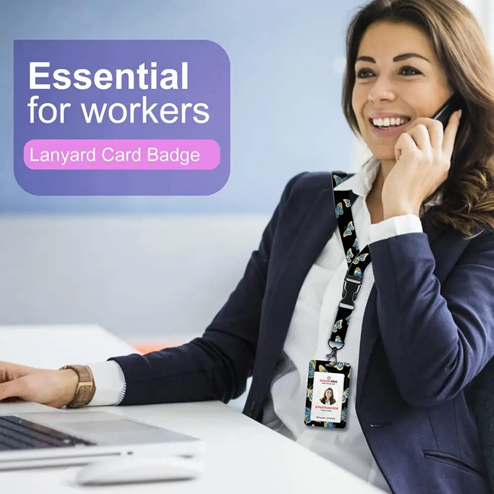 Soporte de insignia con carrete retráctil, soporte de insignia con estampado de moda, carrete retráctil, elegante para el trabajo