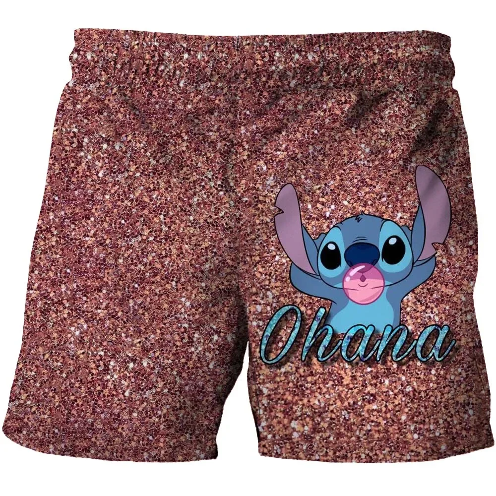 Children's summer shorts boys Disney Stitch cartoon printed shorts casual summer suitable for medium and large-sized children