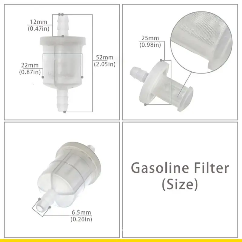 SZCH Universal 6,5 mm Motorrad-Gasfilter, einfache Installation, Benzinfilter für Fahrräder