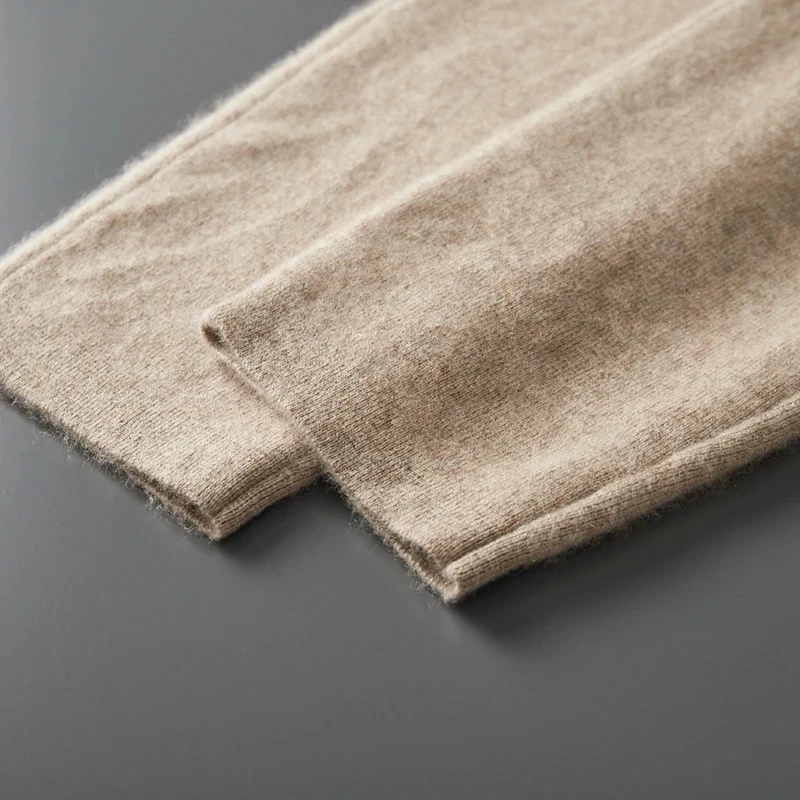 

ANGEL 2026 Men's Cashmere Pants Autumn Winter Pencil Pants 100% Cashmere Knit Trousers Thick Soft Warm Basic Smart Casual Pants