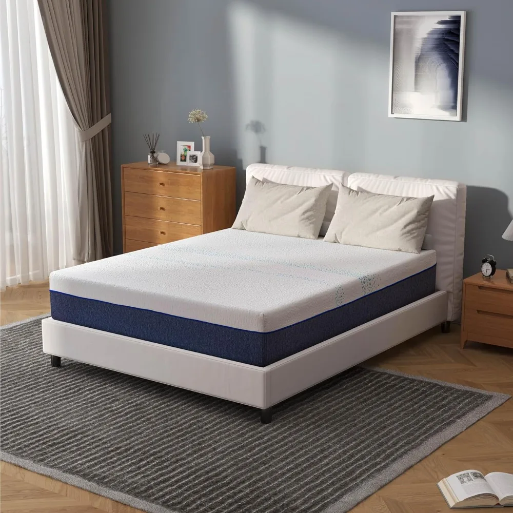 Inflatable Mattress Twin XL Mattress 12 Inch Charcoal Memory Foam Mattress in a Box Fiberglass Free Bed Mattresses Folding Home