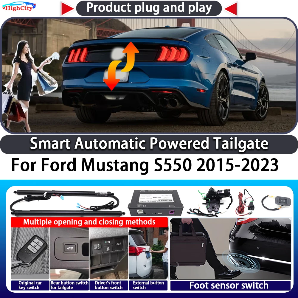 

For Ford Mustang S550 2015-2023 OEM Smart Automatic Powered Tailgate Key Control Trunk Lift Close Kit Electric Power Tailgate