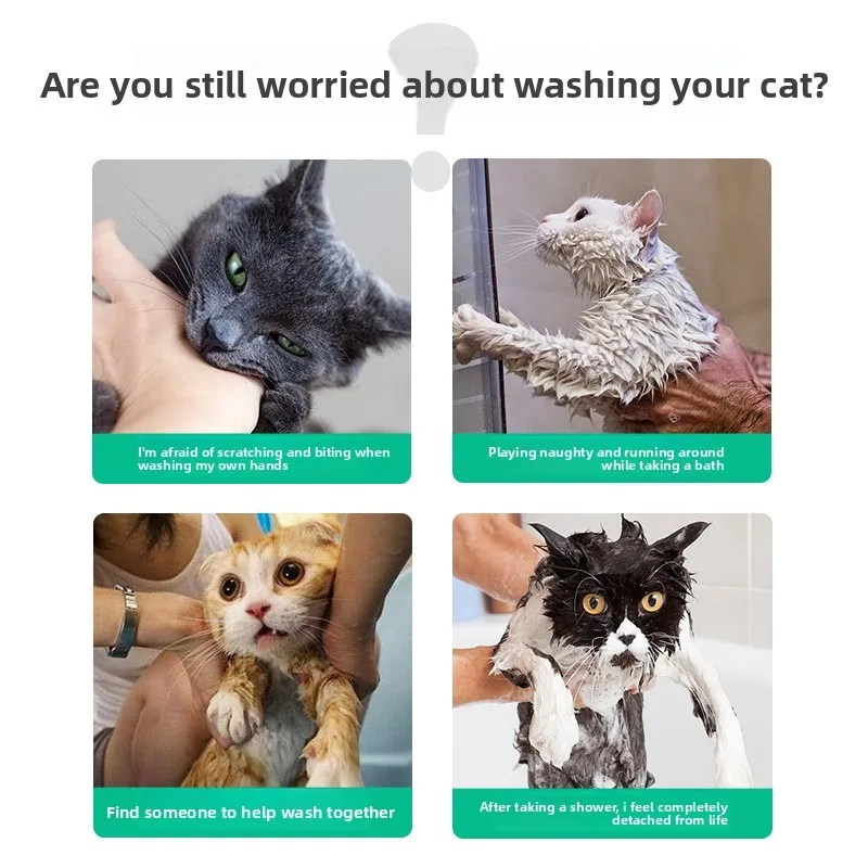 حقيبة العناية بالقطط، متعددة الاستخدامات، قابلة للغسل، ضبط الحيوانات الأليفة، الاستحمام، تشذيب الأظافر، حماية المقاومة للخدش، عقد آمن
