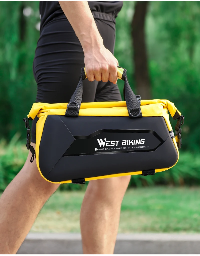 WEST BIKING Wasserdichte Erweiterbare Fahrradtasche Hartschalen-Gepäckträgertasche mit Schultergurt für MTB-Radfahren – Detail 19