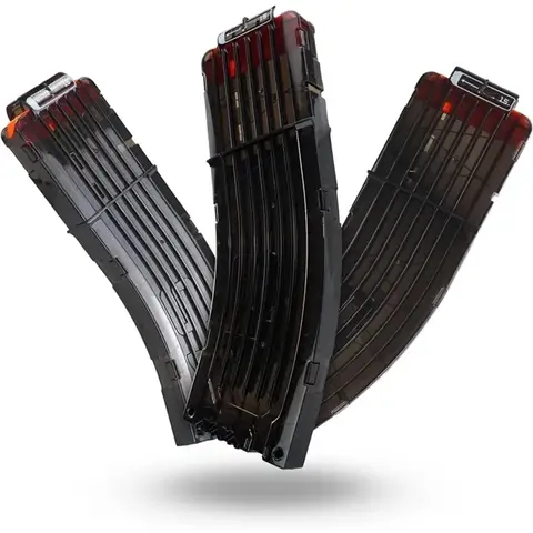1/3PCS 15 다트 바나나 곡선 클립, Nerf Elite Magazine 장난감 총과 호환되는 소프트 총알 빠른 리로드 클립 (검은색)