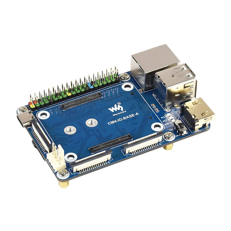 Waveshare mini placa de base (a) para módulo de cálculo raspberry pi 4, conectores a bordo incluindo csi/dsi/ventilador/usb/rj45 gigabit ethernet