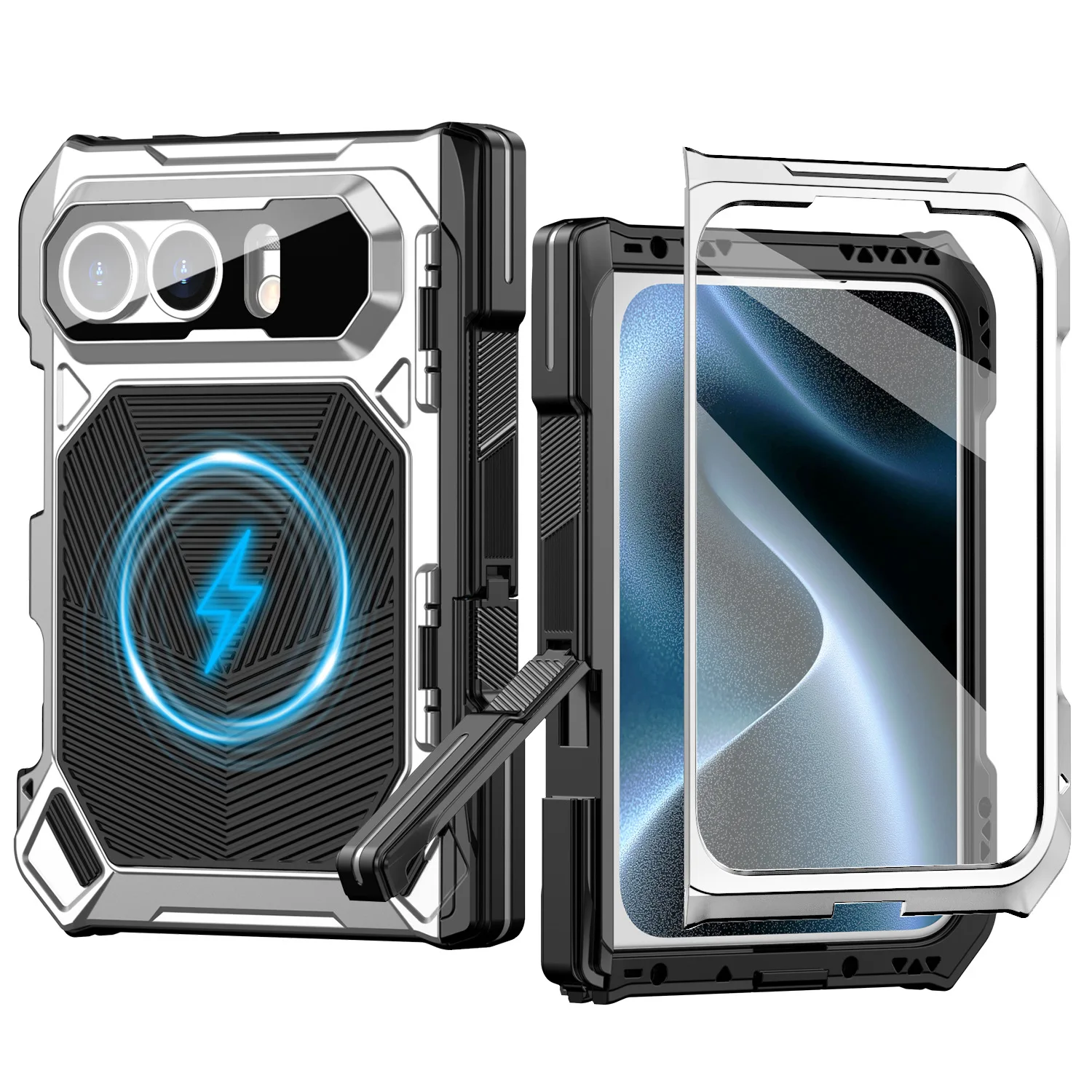 Rugged Armor 360 Full Mobile Phone Case For Apple Iphone Due Metal Aluminum Shockproof Cover