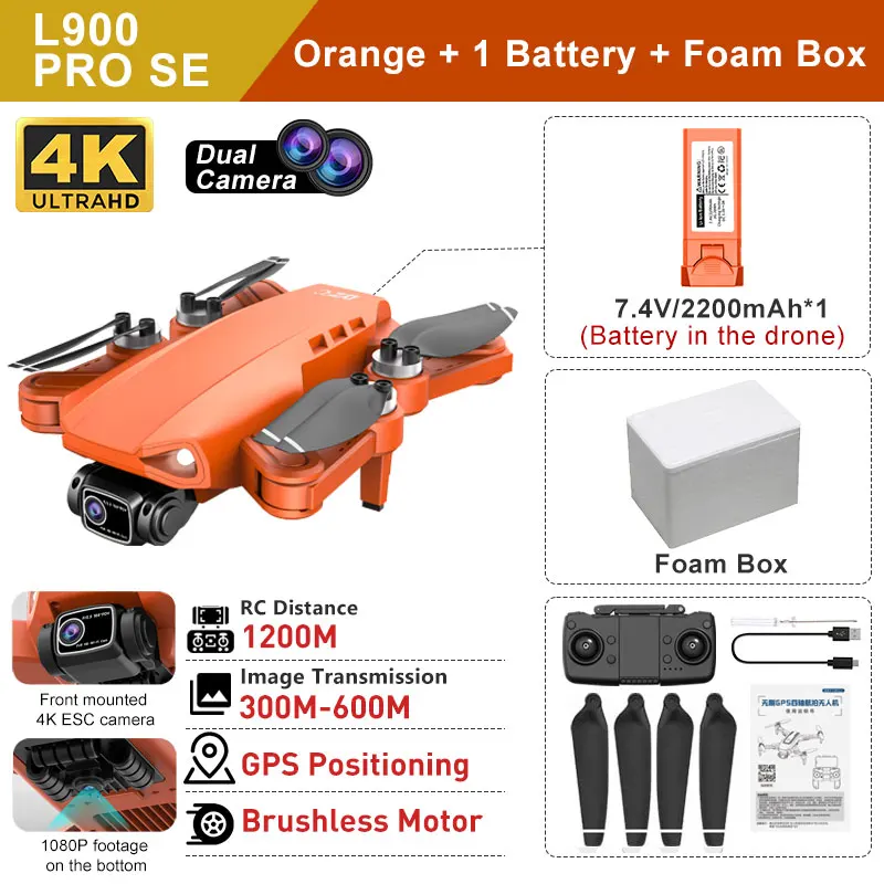 LYZRC L900 PRO SE GPS Drone 4K Professional Brushless Motor 5G WIFI Aerial Photography FPV Helicopters Foldable Quadcopter Dron