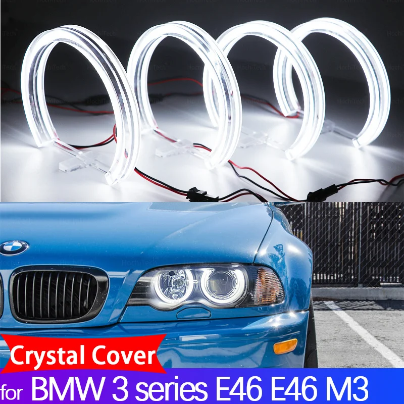 for BMW 3 Series E46 316i 318i 320d 320i 323i 328i 330i 325xi 330d LED Crystal Angel Eye Daytime Light Horseshoe Shape Day Light