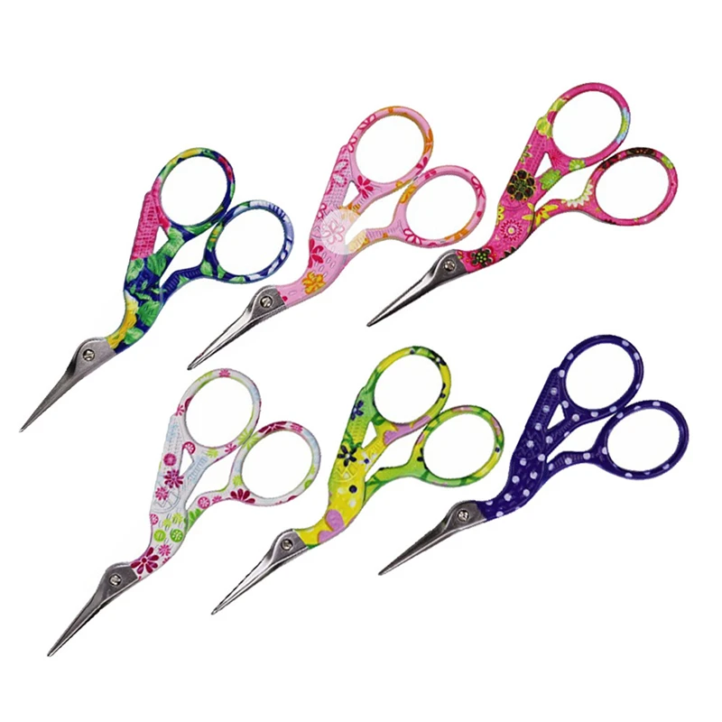 Popular Printing Antique Stork Scissors for Sewing Stainless Steel Vintage Paper Scissors Sewing Tools Small Embroidery Scissors