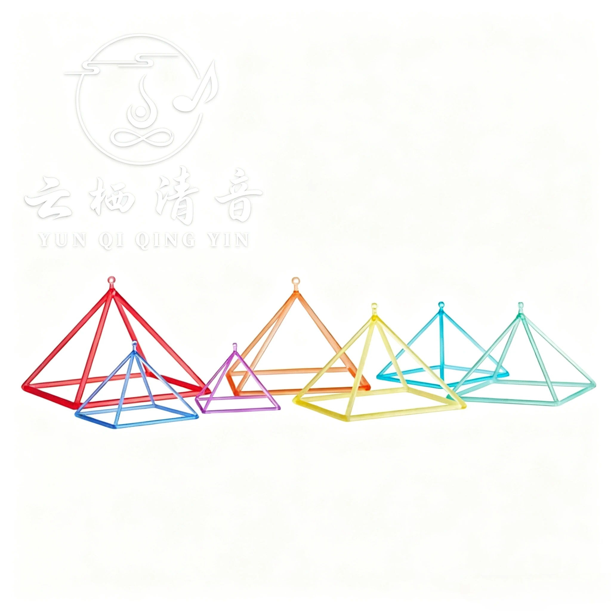 YUN QI QING YIN 6 Inch 7 Colors Professional Quartz Singing Pyramid Crystal Tower Yoga Meditation Sound Healing Percussion Instrument