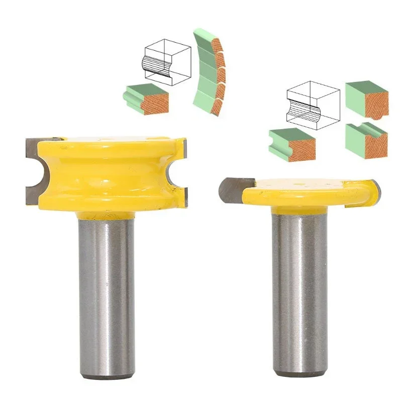 2 ชิ้น/เซ็ต 1/4 "6.35MM Shank Milling เครื่องตัดไม้แกะสลักขลุ่ยและลูกปัด Router บิตชุดเครื่องตัดไม้ Tenon เครื่องตัดไม้เครื่องมือ