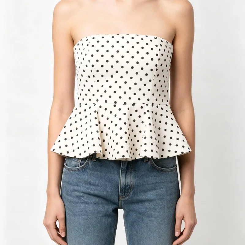 

Summer Women's Strapless Top 2026 New Fashion Sleeveless Short Off Shoulder Top Elegant Women's Clothing