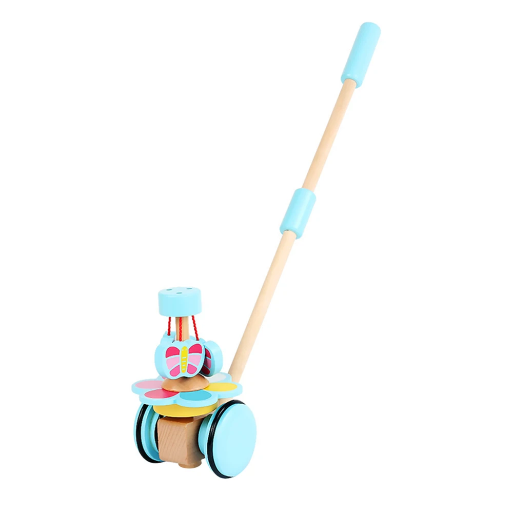Toddler Stroller Toys Walk Learning Trainer Baby Walker Educational Plaything Wooden Cart Trolley Toddler Toy Bright Realistic