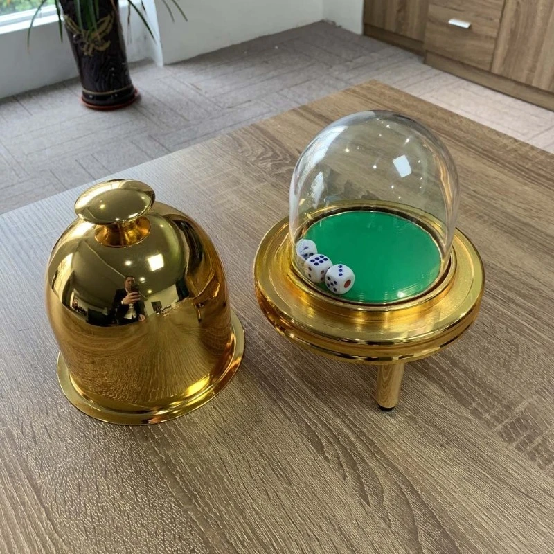 Golden dice cup, manual dice cup, hand shot entertainment spring dice cup