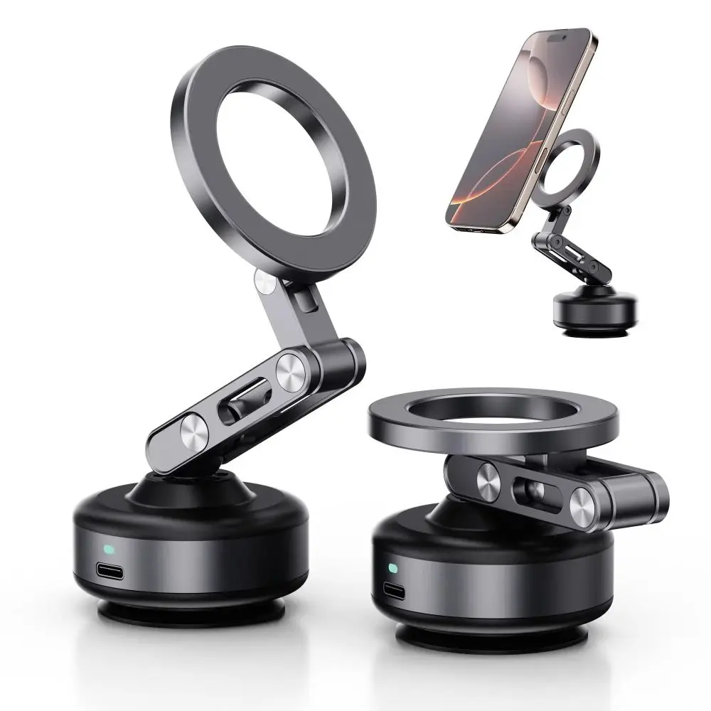 Vacuum Adsorption Magnetic Mobile Phone Holder Car Mount Folding Tablet Stand Suction Cup Universal Phone Bracket