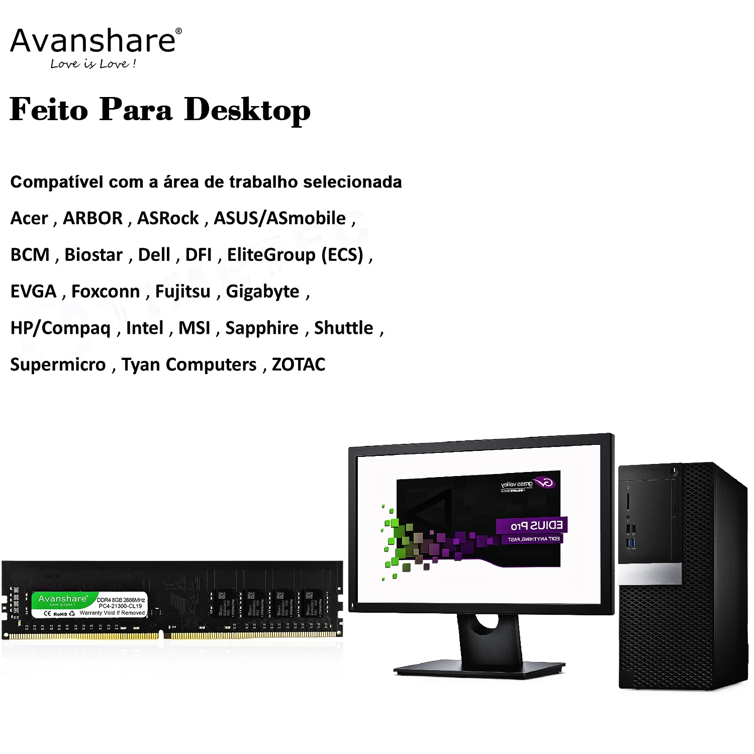 Imagem -03 - Avanshare-memória Ram Ddr3 4gb 8gb 1333mhz 1600mhz Pc310600 Pc3-12800 Dimm 240 Pinos 1.5v sem Ecc