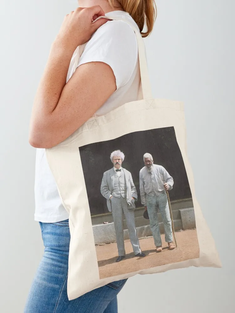 

Mark Twain and his long-time friend John T. Lewis, New York, 1903. Tote Bag Cloth bag shopping cart bags Women's shopper bag