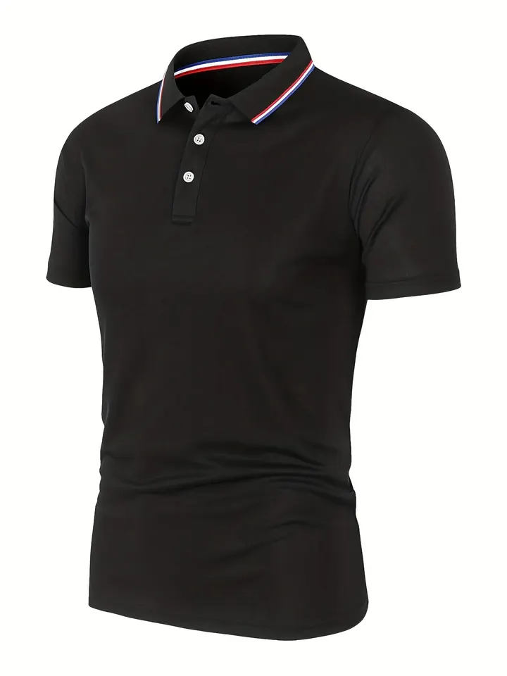 2025 Hot Sale Men's Summer Casual Breathable Comfortable Polo Shirt Men's Solid Color High Quality Short Sleeve T-Shirt, image 17