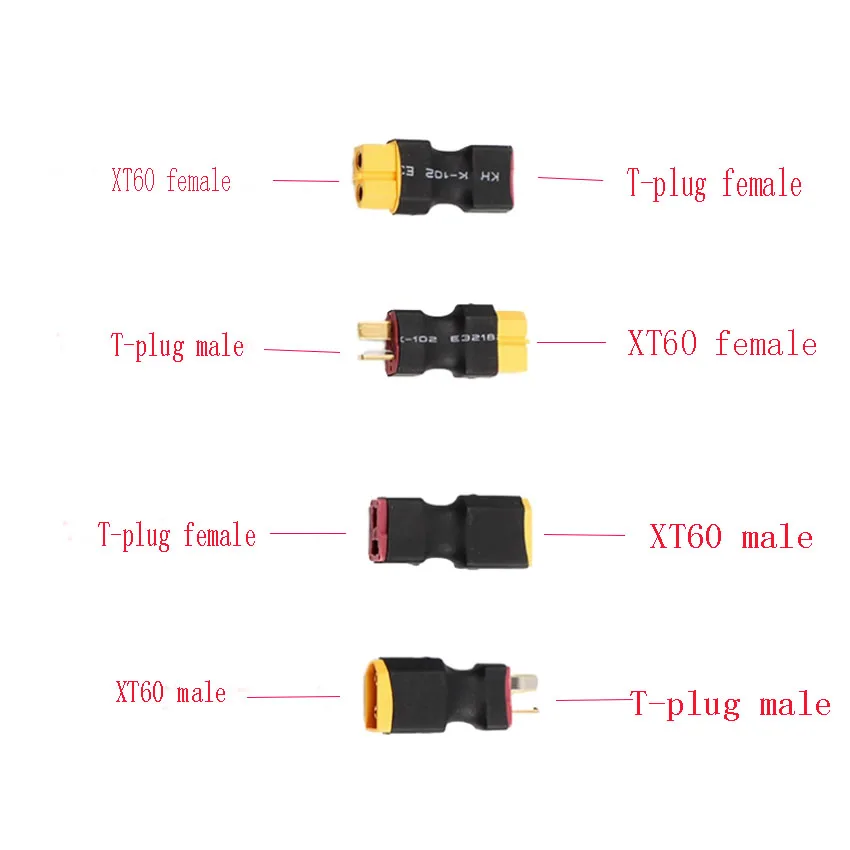 1Pcs T Deans Plug Male / Female to XT60 Female / Male Connector Adapter For RC LiPo Battery Helicopter Quadcopter RC Parts