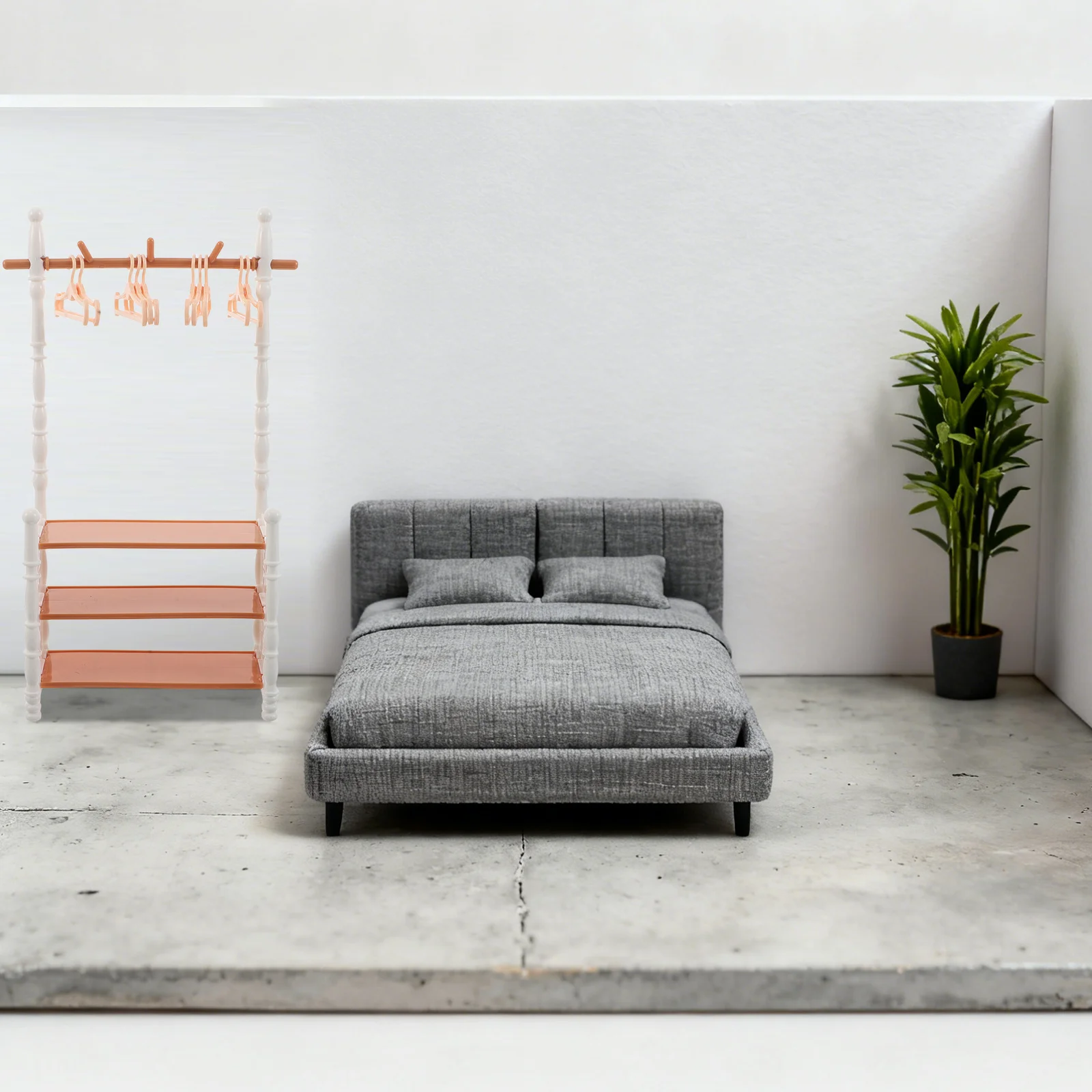 1 conjunto de casa de bonecas mini armário de sapato com mini cabide rack elegante pequena casa móveis para jogar criativo e organização