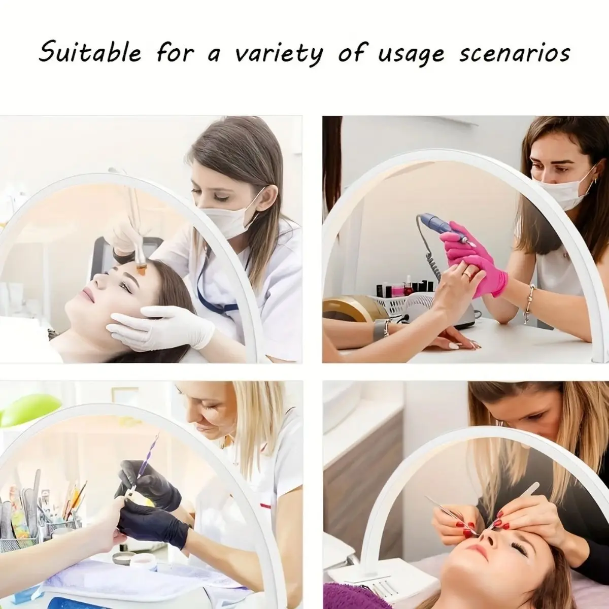 سطح المكتب نصف القمر ضوء الأظافر، LED ضوء الأظافر، تكنولوجيا الأظافر رمش تمديد الوشم الحاجب العناية بالبشرة مصباح مكتبي