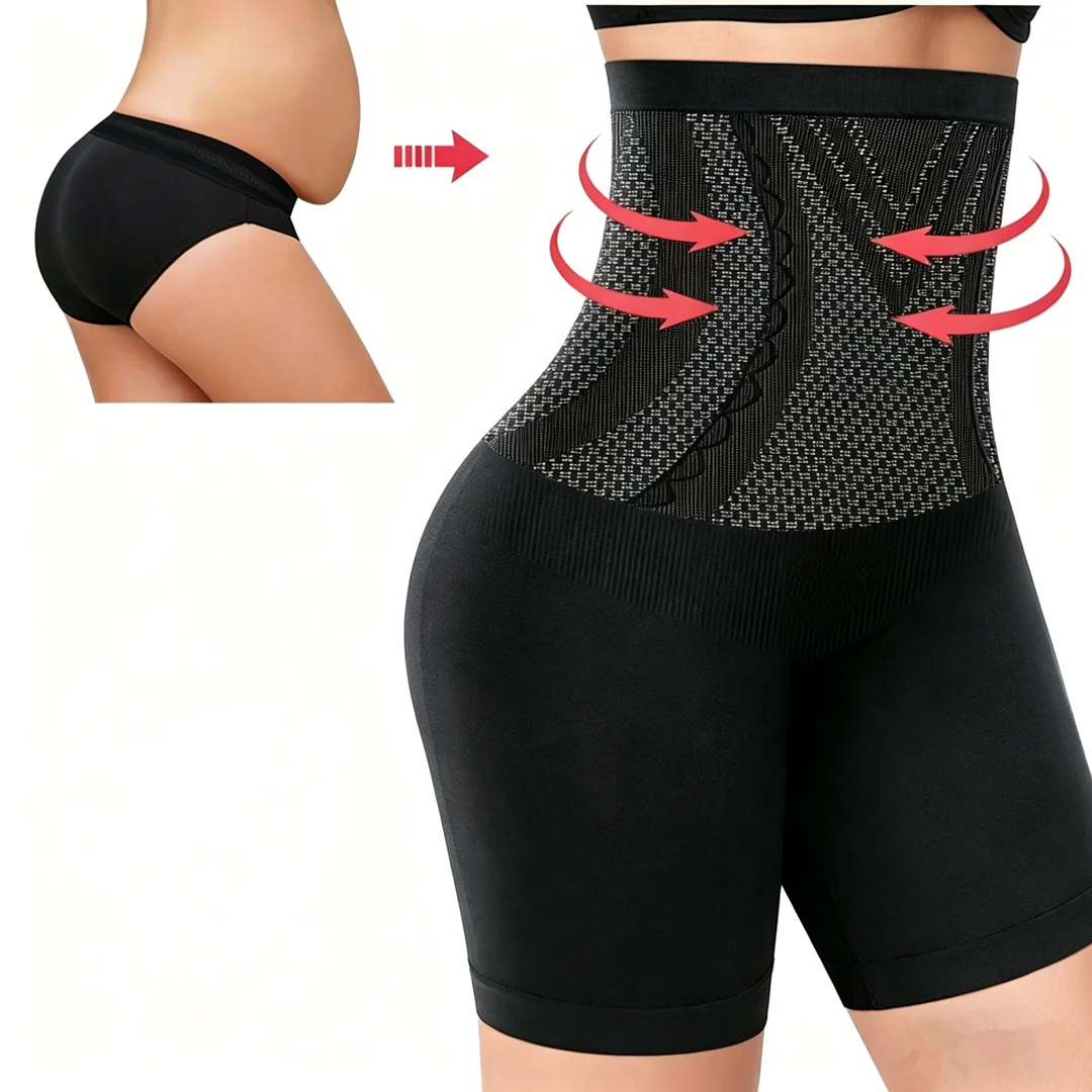 

Women's High Waisted Shapewear Shorts, Seamless Tummy Control Butt Lifting Panties, Breathable Compression Safety Pants in Black & Brown for Daily & Dress