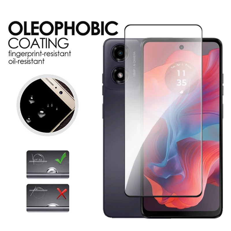 For Motorola Moto G04s Glass For Moto G04s Tempered Glass 2.5D Full Cover Glue HD Screen Protector For Motorola Moto G04s Film