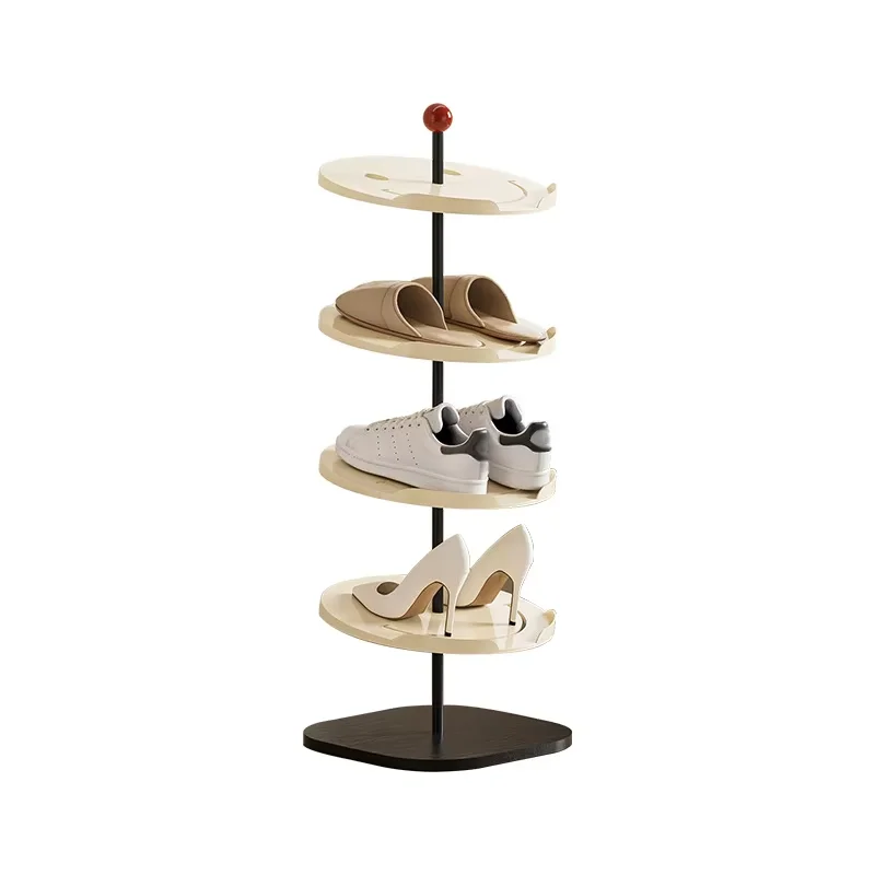 Plastic Movable Non-Folding Shoe Rack Home Use Door Entrance Large Capacity Simple Storage Creative Smiley Face Design