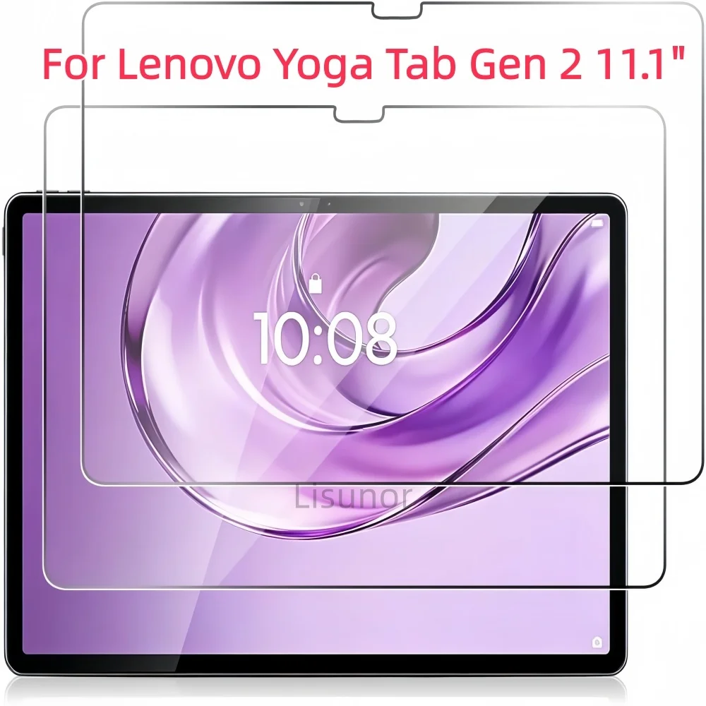 2PCS 9H Tempered Glass Tablet Screen Protector For Lenovo Yoga Tab Gen 2 11.1 Inch Anti-Fingerprint Anti-Scratch Protective Film