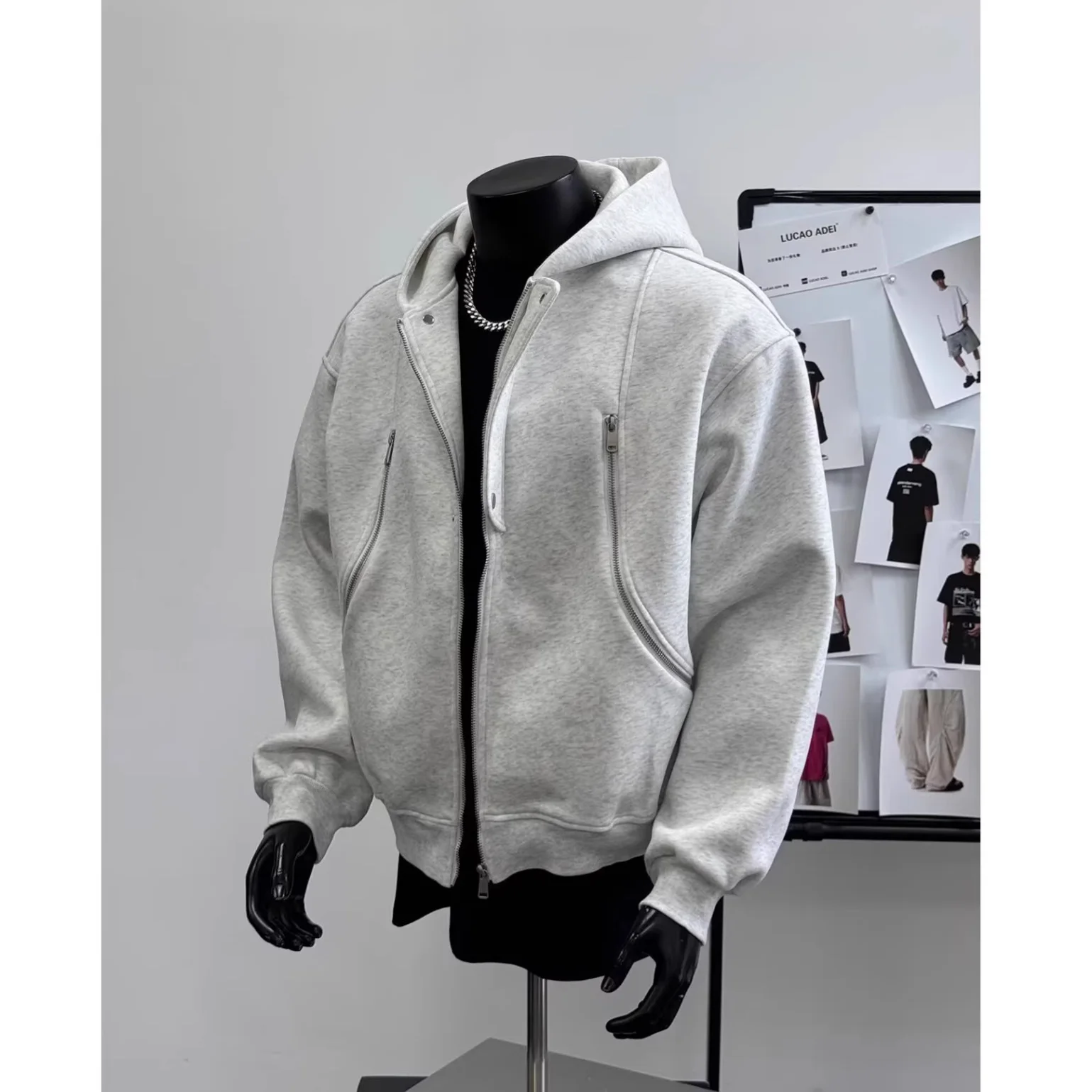 

Couples Hooded Zip Up Sweatshirt 2026, Solid Color Short Length Jacket for Men, Casual Spring Fall Outerwear