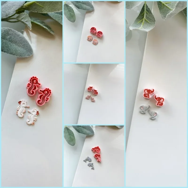 DIY Bear Hedgehog Earring Jewelry Clay Tools Cute Animal Soft Pottery Clay Cutter Small Polymer Clay Cutters Handmade Clay Molds