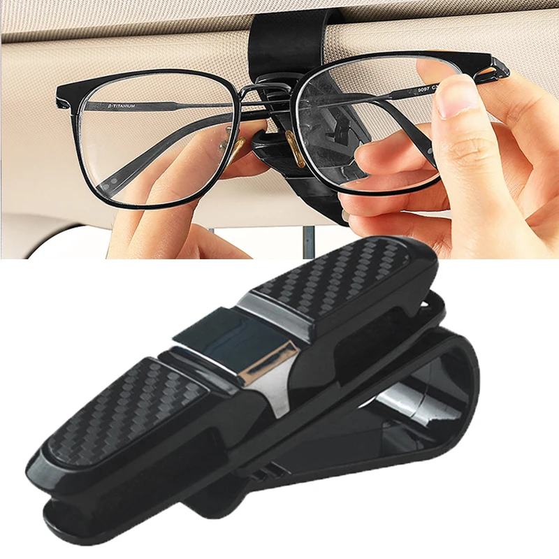 Auto Sun Visor Glasses Fastener Clip Holder Multi-Function Universal Sunglasses Eyeglasses Ticket Card Bracket Car Accessories