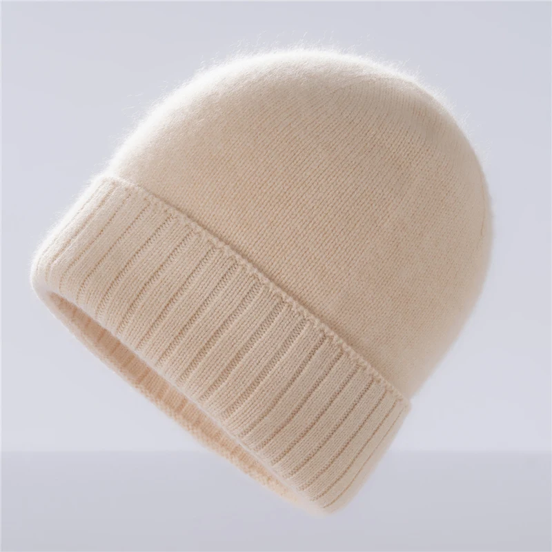 

Роскошная вязаная шапка унисекс из 100% кашемира, теплая повседневная шапка, однотонная, осенне-зимняя, приятная для кожи для мужчин и женщин