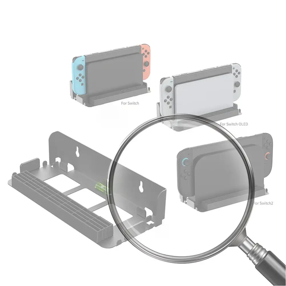 

Настенное крепление со слотами для игровых карт и 4 вешалками Joy-Con, подставкой для консоли с 2 держателями контроллера для коммутатора/OLED