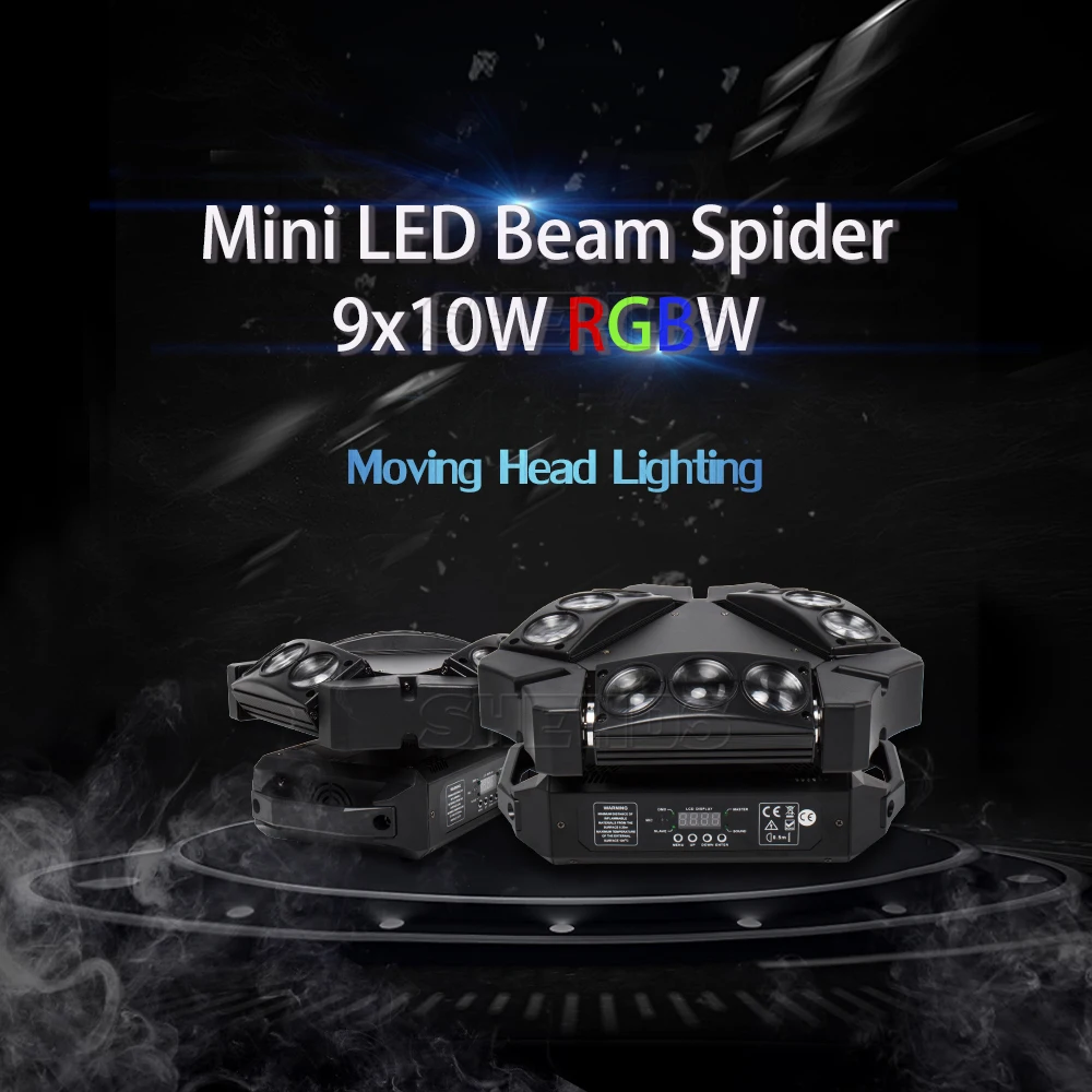 9 x 10 W LED Moving Head RGBW Spider Party Lichter DMX 512 für DJ Disco Hochzeit Nachtclub KTV Bühnenbeleuchtung – Detail 1