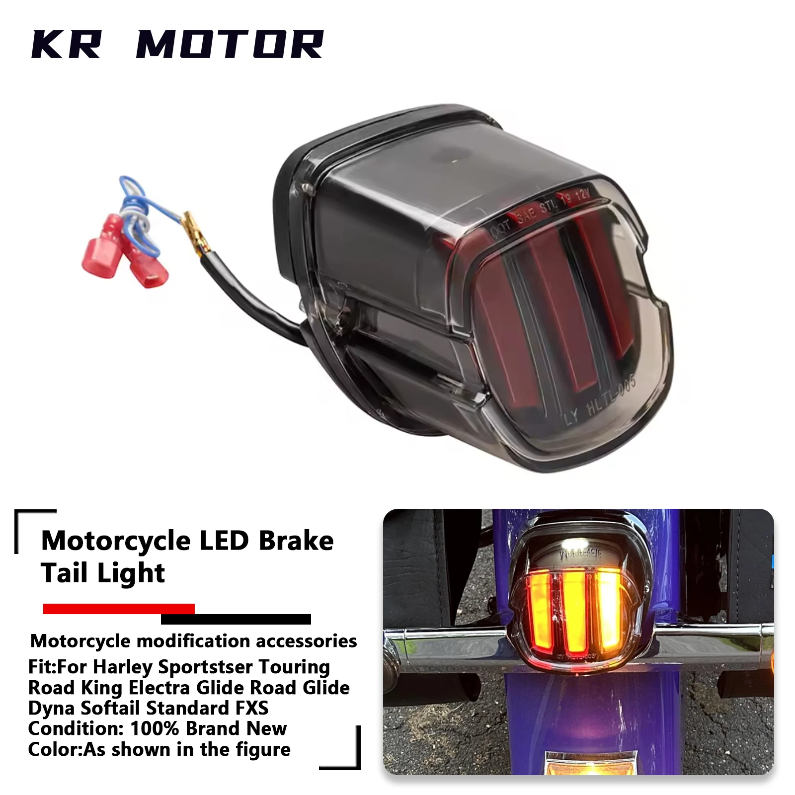 

Fits For Harley Sportstser Touring Road King Electra Glide Road Glide Dyna Softail Standard FXS Motorcycle LED Brake Tail Light