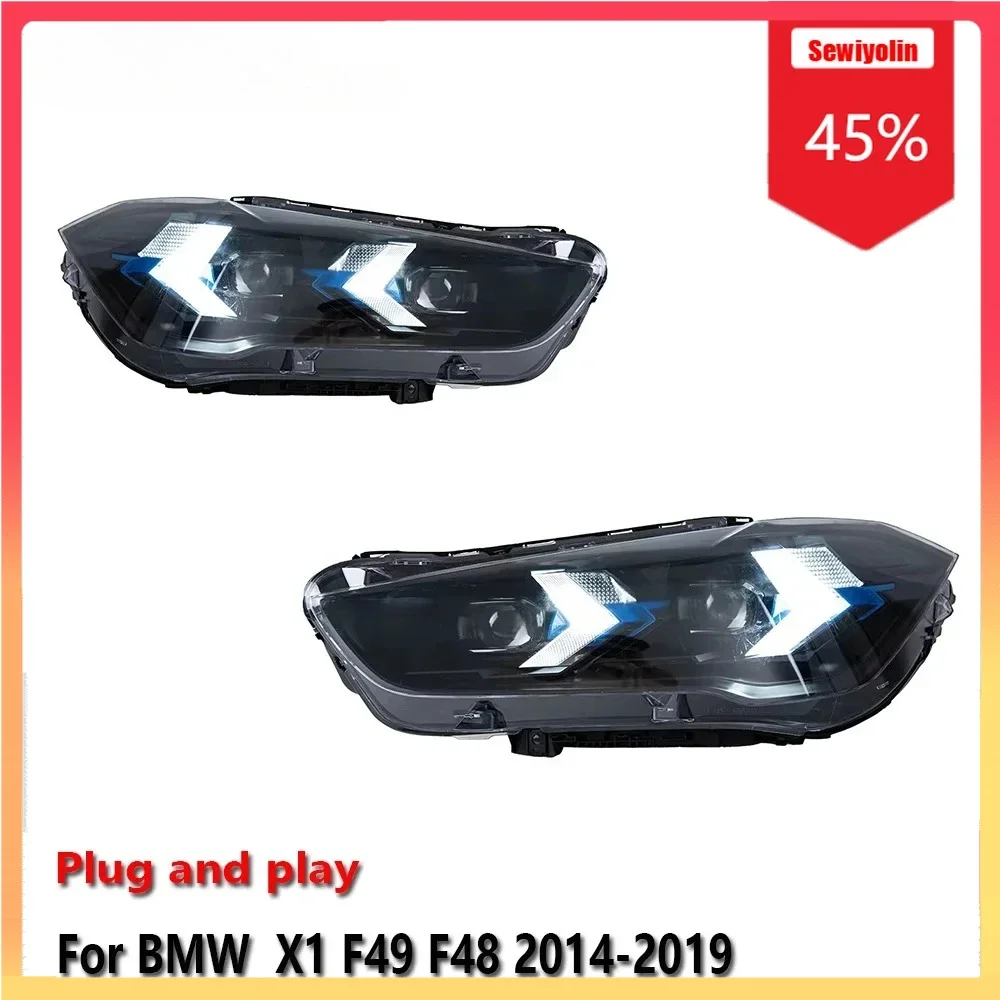

Автомобильные светодиодные фары, аксессуары для авто для BMW X1 F49 F48 2014-2019, авто противотуманные фары DRL, стоп-сигнал, указатель поворота, вилка и Pl