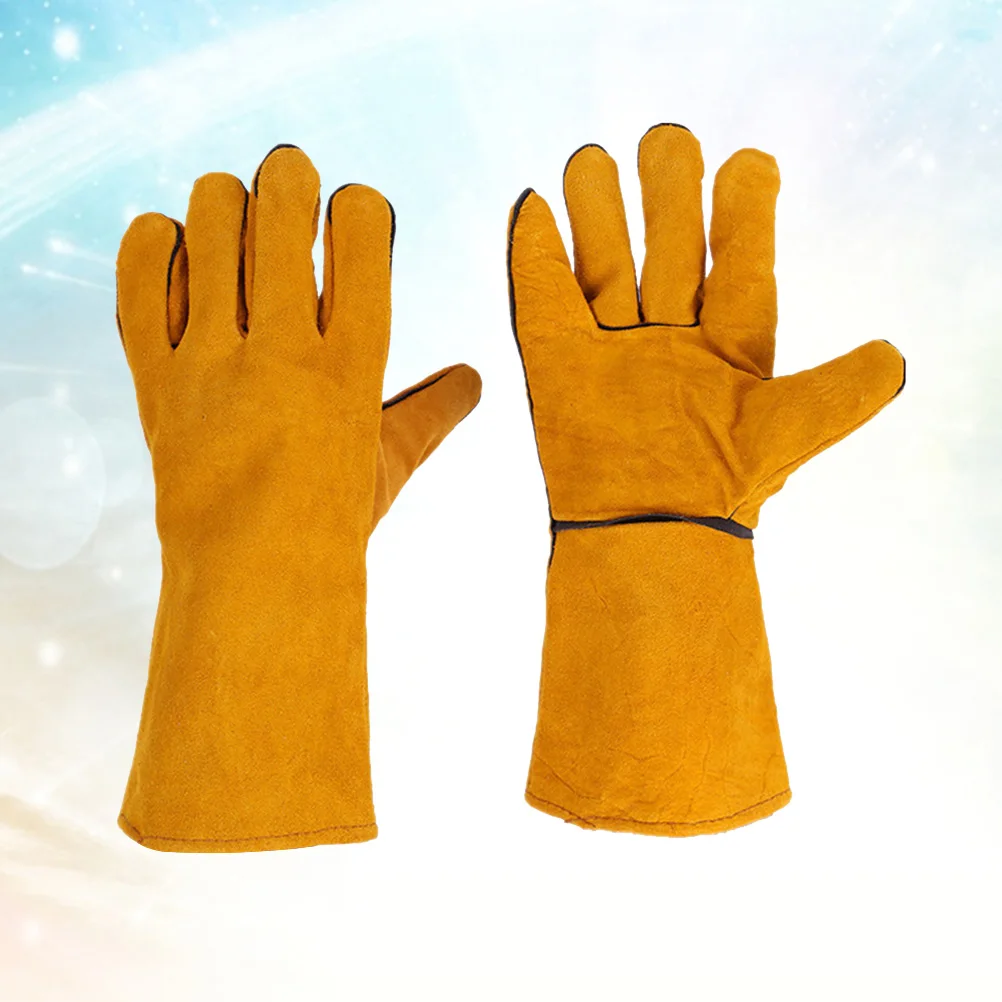 

1 Pair Beekeeping Cowhide Protective Gloves Lightweight Durable Vented Reusable Work Hand Safety For Home Outdoor Flexible