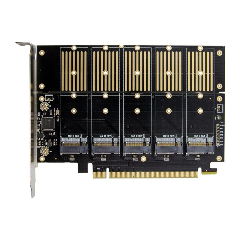 PCIe 5-Port M2 Key B SATA3.0 Expansion card SSD JMB585 PCIe SATA M.2 NVME PCIe Converter Card